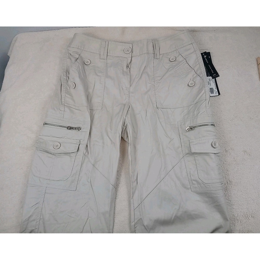 NWT Larry Levine Fashion Capri Pants Women's Size 10 Cargo Pants Crop Capri - Picture 2 of 11